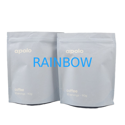 venda a quente cuCstom Bolsa de papel kraft eco-friendly re-sealable impressa para pó de proteína de café