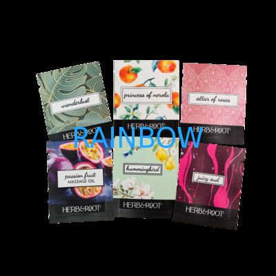 Impressão digital personalizada Estampagem a quente Saco de embalagem de plástico 5ml 10ml 30ml Saco de amostra pequena Saco personalizado
