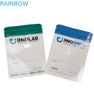 Saco de zíper de logotipo personalizável para alinhadores dentários com vedação térmica e saco de plástico Mylar transparente de um lado
