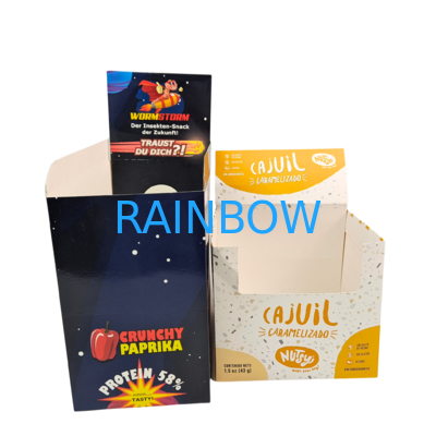 Caixa de papel dobrável para exibição de varejo personalizada de 3,5g para embalagem de alimentos de cereais, frutas secas instantâneas, nozes e grãos para café da manhã