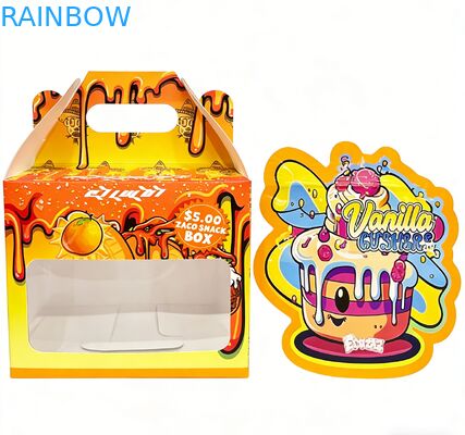 Custom 3.5 Mylar Saco Venha com caixa de exibição para flores doces biscoito de goma embalagem resistente a crianças 3.5g 7g 14g Die Cut Mylar Saco