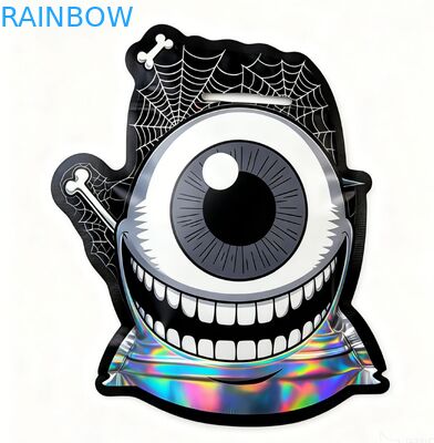 Sacos Mylar de corte sob medida com fecho à prova de crianças e design holográfico para embalagens de lanches