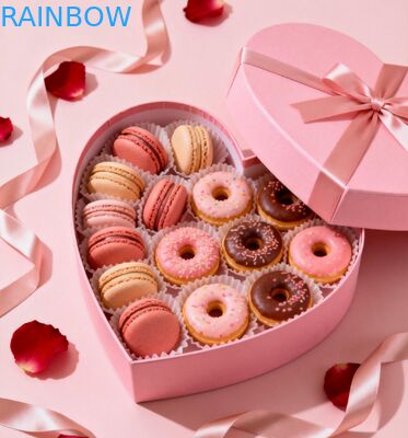 Caixa de presente dobrável biodegradável personalizável para embalagens de padaria e macarrão de pastelaria