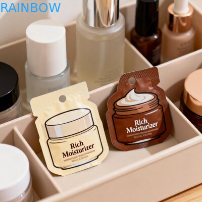 Embalagem de Sachê de Plástico para Loção de Skincare Personalizada, Sachês de Folha de Mylar para Amostras Cosméticas, Sachês com Selagem a Quente, Bolsas Pequenas