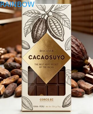 Caixa de Papel Kraft Biodegradável de Grau Alimentício Personalizada com Janela Transparente para Embalagem de Barra de Chocolate