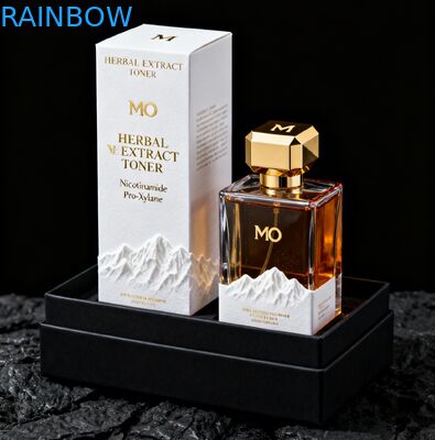 Caixa de Embalagem Cosmética Biodegradável com Impressão Personalizada, Estampagem a Ouro e Relevo para Caixa de Presente de Perfume